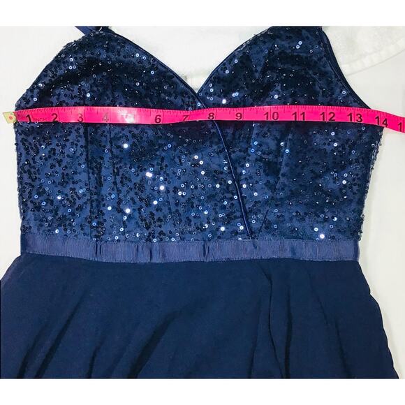 LULU'S SZ XS Memorable Mystique Navy Blue Sleeveless Sequin Maxi Dress NEW B18 - Picture 5 of 9